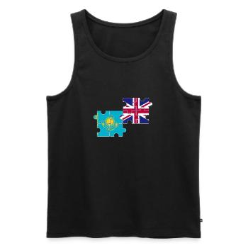 Kazakhstan UK Flag British Kazakh - Men's Premium Organic Tank Top - black - Front - AI Model Male 178 light (178cm)