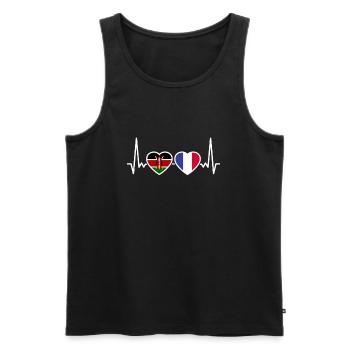 Kenya France Heartbeat Flag Kenyan - Débardeur bio Premium Homme - noir - Devant - Michal (187cm)