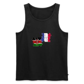 Kenya France Vintage Flag Kenyan - Débardeur bio Premium Homme - noir - Devant - Michal (187cm)