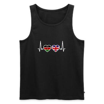 Kenya UK Heartbeat Flag Kényan britannique - Débardeur bio Premium Homme - noir - Devant - Michal (187cm)