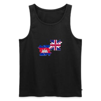 Cambodia UK Flag British Cambodian - Men's Premium Organic Tank Top - black - Front - Michal (187cm)