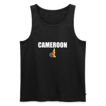 Cameroun Carte Cameroun Cameroun drapeau - Débardeur bio Premium Homme - noir - Devant - AI Model Male 178 light (178cm)
