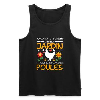 Drôle Jardinier Citation Jardinage Cool Jardinier - Débardeur bio Premium Homme - noir - Devant - Michal (187cm)