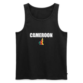 Cameroun Carte Vintage Cameroun Drapeau camerounais - Débardeur bio Premium Homme - noir - Devant - AI Model Male 178 light (178cm)