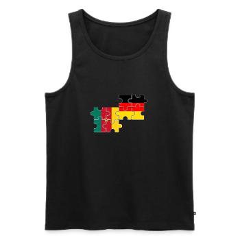 Cameroon Germany Flag German Cameroonians - Men's Premium Organic Tank Top - black - Front - AI Model Male 178 light (178cm)