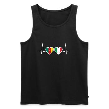 Cameroon Italy Vintage Heartbeat Flag - Men's Premium Organic Tank Top - black - Front - Michal (187cm)