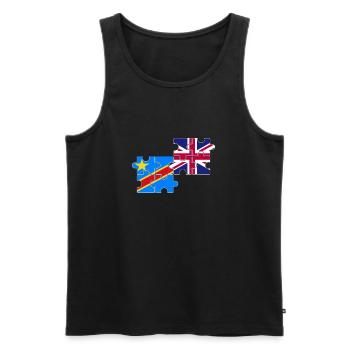 RD Congo Drapeau du Royaume-Uni Britanniques Congolais - Débardeur bio Premium Homme - noir - Devant - AI Model Male 178 light (178cm)