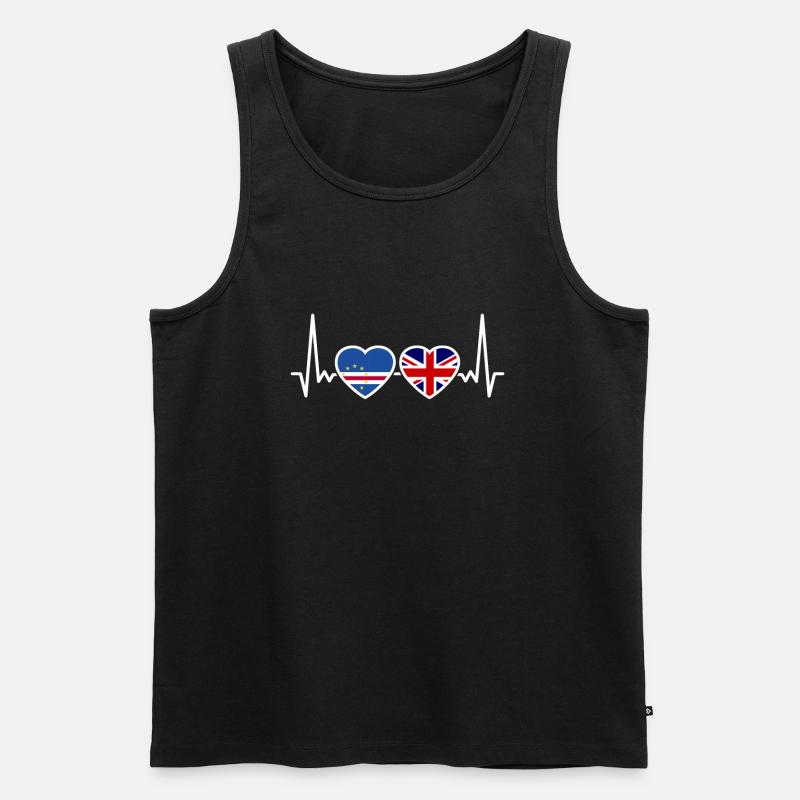 Cap-Vert Drapeau du Royaume-Uni - Débardeur bio Premium Homme - noir