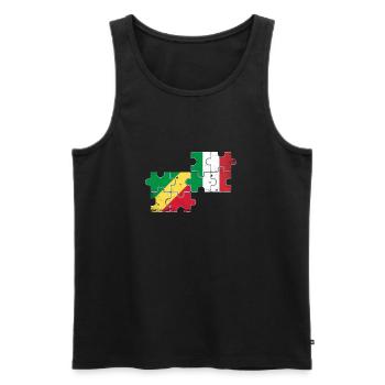 Republik Kongo Italien Vintage Flagge Kongole - Männer Premium Bio Tank Top - Schwarz - Vorne - AI Model Male 178 light (178cm)