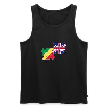 Kongo UK Flagge Britische Kongolesen - Männer Premium Bio Tank Top - Schwarz - Vorne - AI Model Male 178 light (178cm)