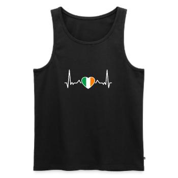 Ireland Heartbeat Irish Flag Irish - Men's Premium Organic Tank Top - black - Front - AI Model Male 178 light (178cm)