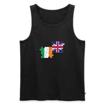 Irland UK Flagge Britischer Ire - Männer Premium Bio Tank Top - Schwarz - Vorne - Michal (187cm)