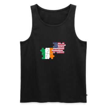 Ireland USA Flag American Irish - Men's Premium Organic Tank Top - black - Front - Michal (187cm)
