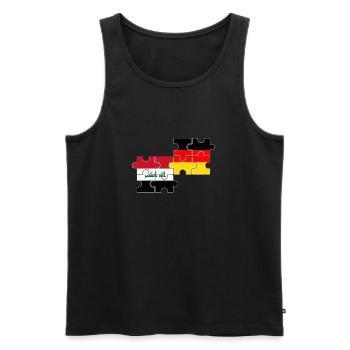 Irak Deutschland Flagge Deutsch Iraker - Männer Premium Bio Tank Top - Schwarz - Vorne - AI Model Male 178 light (178cm)
