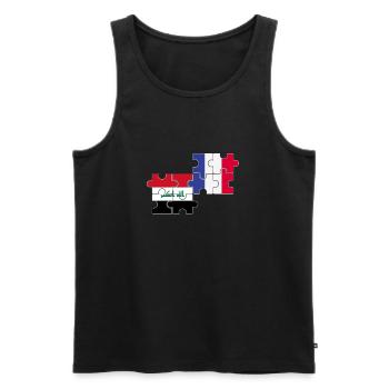 Irak France Drapeau Français Irakiens - Débardeur bio Premium Homme - noir - Devant - Michal (187cm)