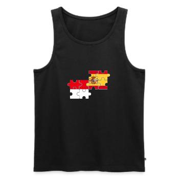 Indonesia Spain Flag Spanish Indonesian - Men's Premium Organic Tank Top - black - Front - AI Model Male 178 light (178cm)