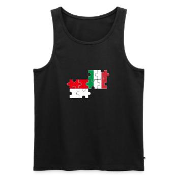 Indonésie Italie Drapeau Italien Indonésien - Débardeur bio Premium Homme - noir - Devant - Michal (187cm)