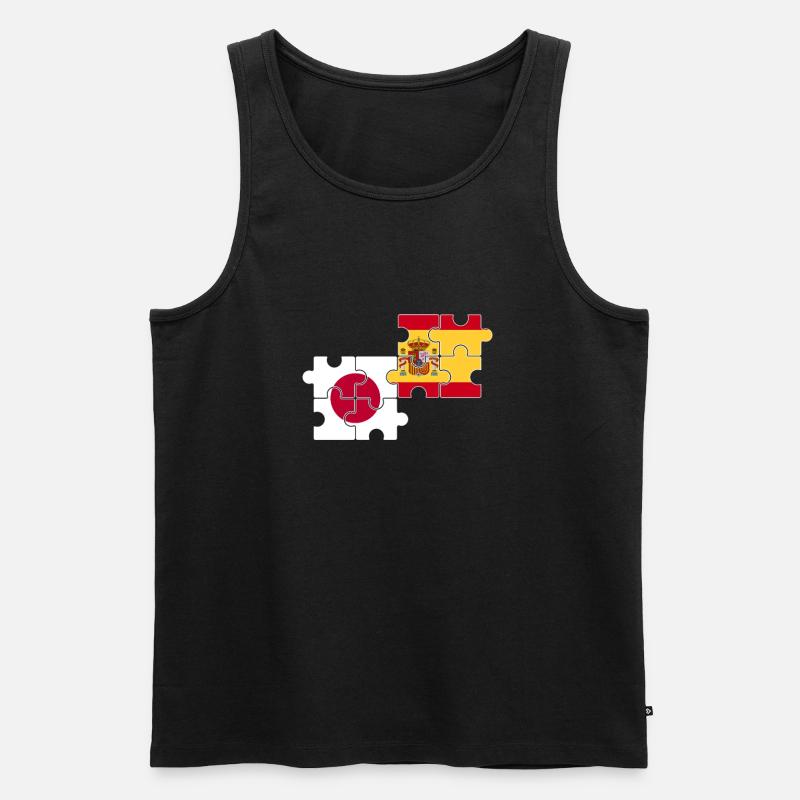 Japan Spanien Flagge Spanisch Japaner - Männer Premium Bio Tank Top - Schwarz