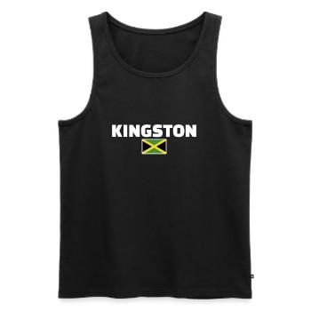 Kingston Jamaïque Drapeau jamaïcain Jamaïcain - Débardeur bio Premium Homme - noir - Devant - Michal (187cm)