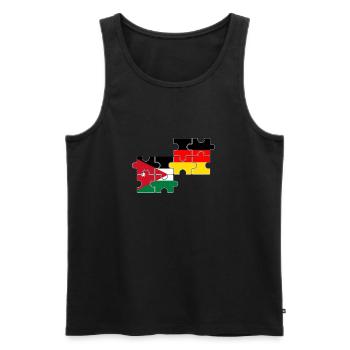 Jordanie Allemagne Drapeau Jordaniens allemands - Débardeur bio Premium Homme - noir - Devant - AI Model Male 178 light (178cm)