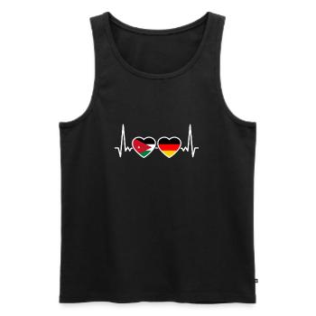Jordan Germany Heartbeat Flag Jordanians - Men's Premium Organic Tank Top - black - Front - Michal (187cm)