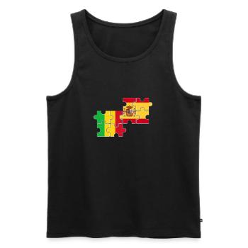 Mali Espagne Drapeau Espagnol Malien - Débardeur bio Premium Homme - noir - Devant - AI Model Male 178 light (178cm)