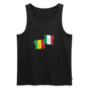Mali Italie Drapeau Vintage Italien Malien - Débardeur bio Premium Homme - noir - Devant - AI Model Male 178 light (178cm)