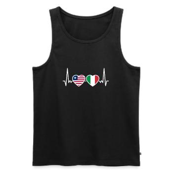 Libéria Italie Heartbeat Flag Libériens - Débardeur bio Premium Homme - noir - Devant - Michal (187cm)