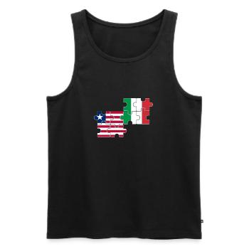 Libéria Italie Drapeau Libériens italiens - Débardeur bio Premium Homme - noir - Devant - Michal (187cm)