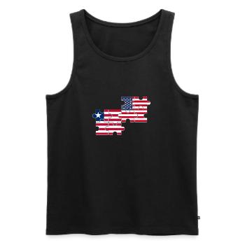 Liberia USA Flag Libériens américains - Débardeur bio Premium Homme - noir - Devant - Michal (187cm)