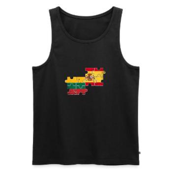 Lithuania Spain Vintage Flag Spanish Lithuanian - Men's Premium Organic Tank Top - black - Front - AI Model Male 178 light (178cm)