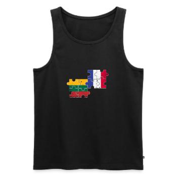 Litauen Frankreich Vintage Flagge Litauer - Männer Premium Bio Tank Top - Schwarz - Vorne - AI Model Male 178 light (178cm)