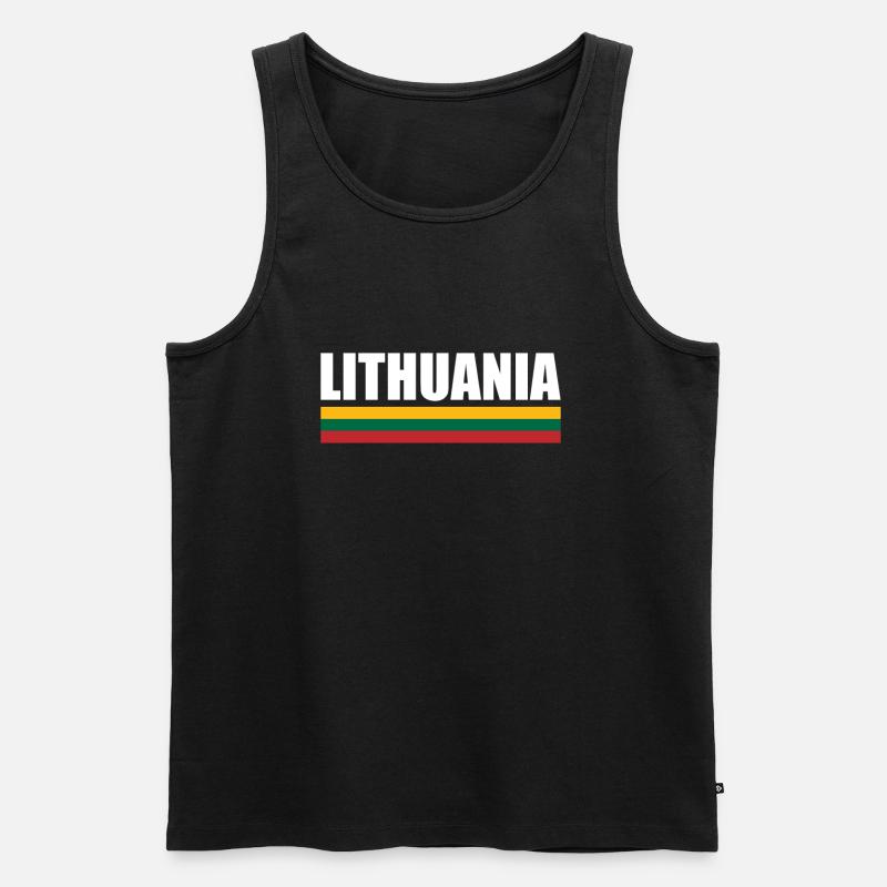 Lithuania Litauen Litauische Flagge Litauer - Männer Premium Bio Tank Top - Schwarz