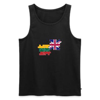 Lithuania UK Flag British Lithuanian - Men's Premium Organic Tank Top - black - Front - Michal (187cm)