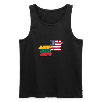 Lituanie États-Unis Drapeau Lituanien américain - Débardeur bio Premium Homme - noir - Devant - AI Model Male 178 light (178cm)