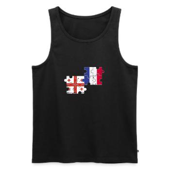 Géorgie France Vintage Heartbeat Flag - Débardeur bio Premium Homme - noir - Devant - AI Model Male 178 light (178cm)