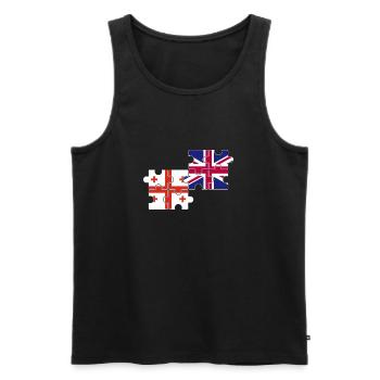 Georgia UK Flag British Georgian - Men's Premium Organic Tank Top - black - Front - Michal (187cm)