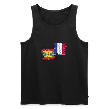 Grenada Frankreich Vintage Flagge Grenader - Männer Premium Bio Tank Top - Schwarz - Vorne - AI Model Male 178 light (178cm)
