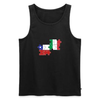 Chile Italy Flag Italian Chilean - Men's Premium Organic Tank Top - black - Front - AI Model Male 178 light (178cm)