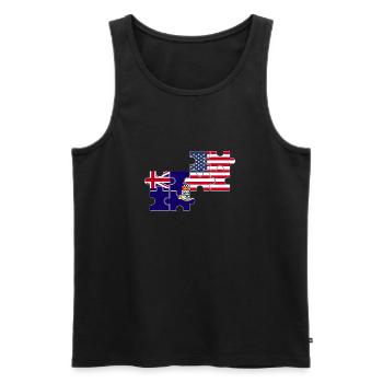 Îles Caïmans États-Unis Drapeau Îles Caïmans - Débardeur bio Premium Homme - noir - Devant - AI Model Male 178 light (178cm)