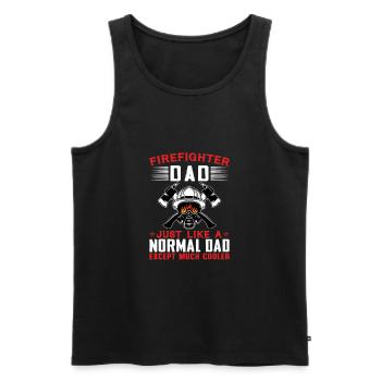 Firefighter Dad Just Like A Normal Dad Much Cooler - Men's Premium Organic Tank Top - black - Front - AI Model Male 178 light (178cm)