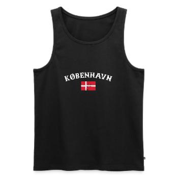 København Denmark Vintage Danish Flag Dane - Men's Premium Organic Tank Top - black - Front - Michal (187cm)