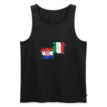 Croatia Italy Vintage Flag Italian Croatian - Men's Premium Organic Tank Top - black - Front - Michal (187cm)
