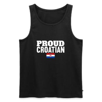Proud Croatian Vintage Croatia Flag Croat - Men's Premium Organic Tank Top - black - Front - Michal (187cm)