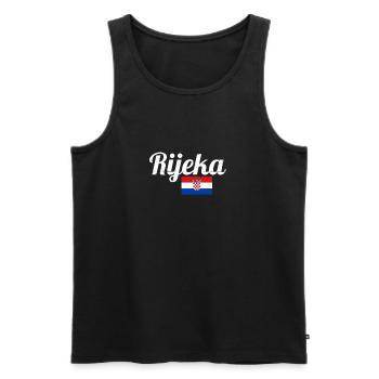 Rijeka Vintage Kroatien Kroatische Flagge Kroate - Männer Premium Bio Tank Top - Schwarz - Vorne - Michal (187cm)