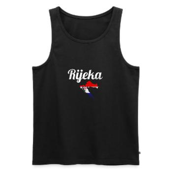 Rijeka Vintage Map Croatia Croatian Flag - Men's Premium Organic Tank Top - black - Front - AI Model Male 178 light (178cm)