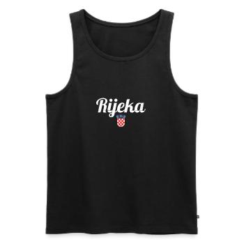 Rijeka Vintage Wappen Kroatien Kroatische Flagge - Männer Premium Bio Tank Top - Schwarz - Vorne - Michal (187cm)