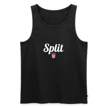 Split Vintage Wappen Kroatien Kroatische Flagge - Männer Premium Bio Tank Top - Schwarz - Vorne - Michal (187cm)