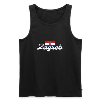 Zagreb Croatia Croatian flag Croatian - Men's Premium Organic Tank Top - black - Front - AI Model Male 178 light (178cm)