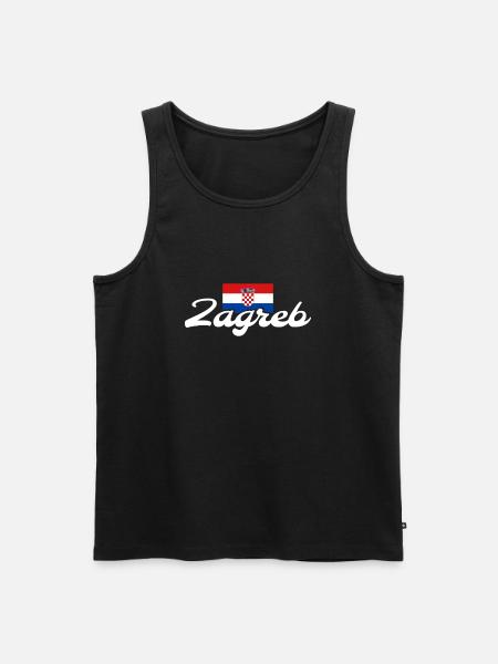Zagreb Croatie Drapeau croate Croate - Débardeur bio Premium Homme - noir